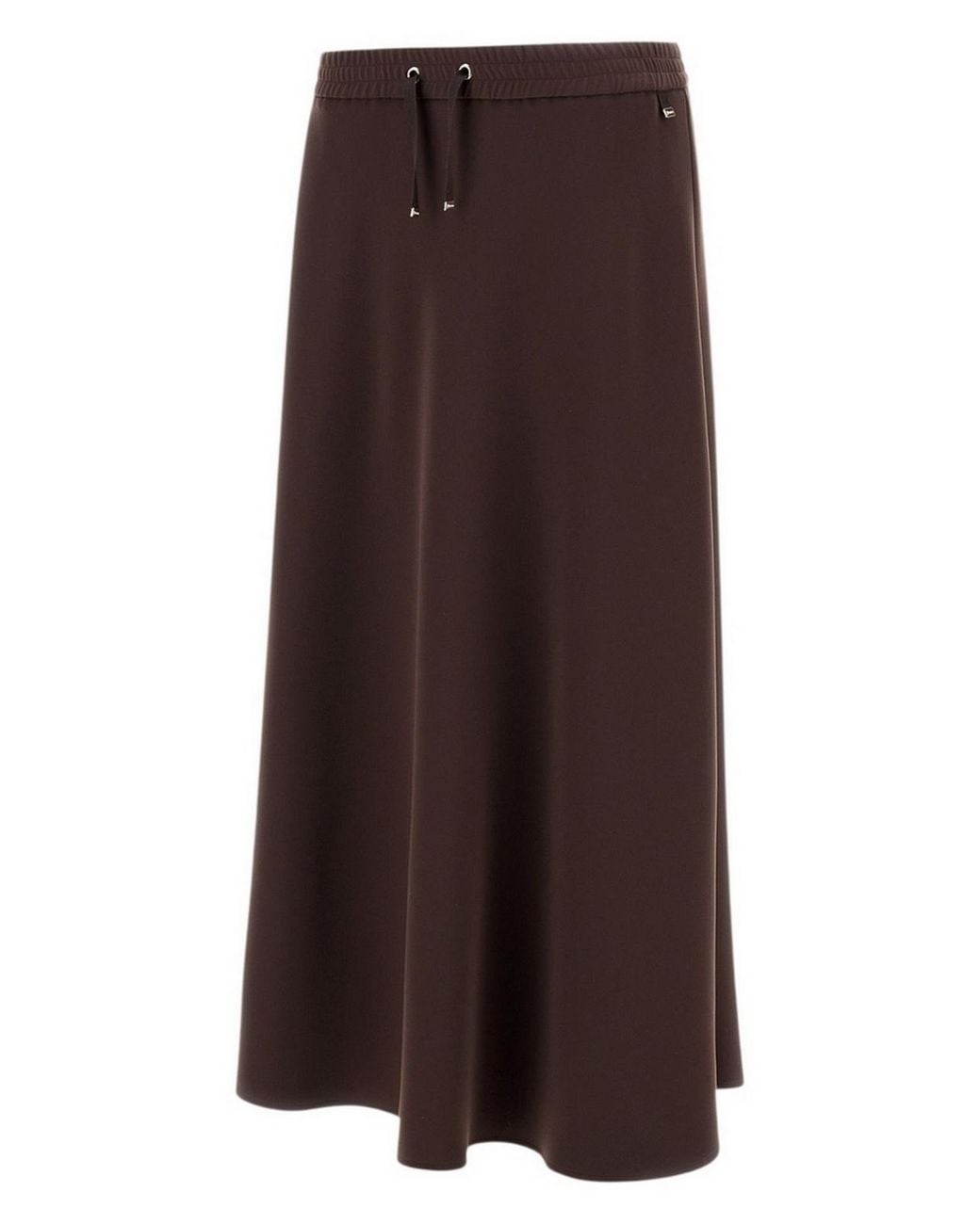 Herno Brown Drawstring Flared Skirt