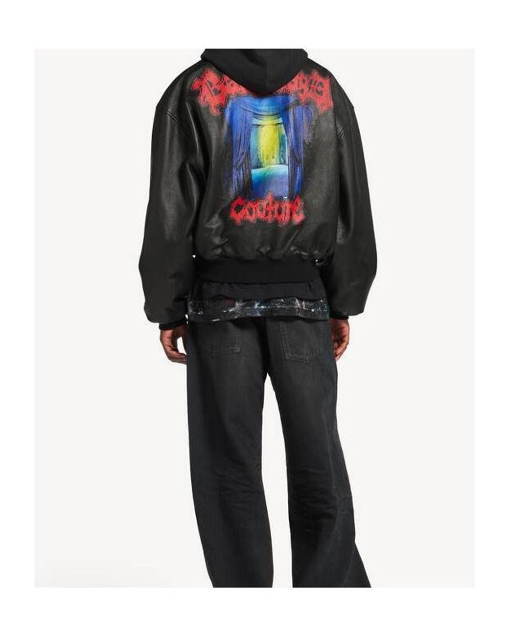 Balenciaga Black Patched Hooded Jacket for men