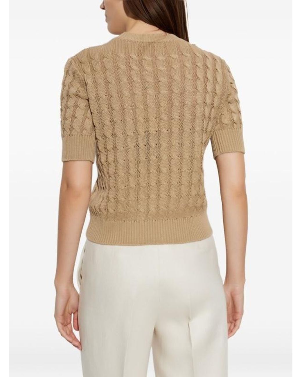 Max Mara Natural Talamo Cable-Knit Jumper