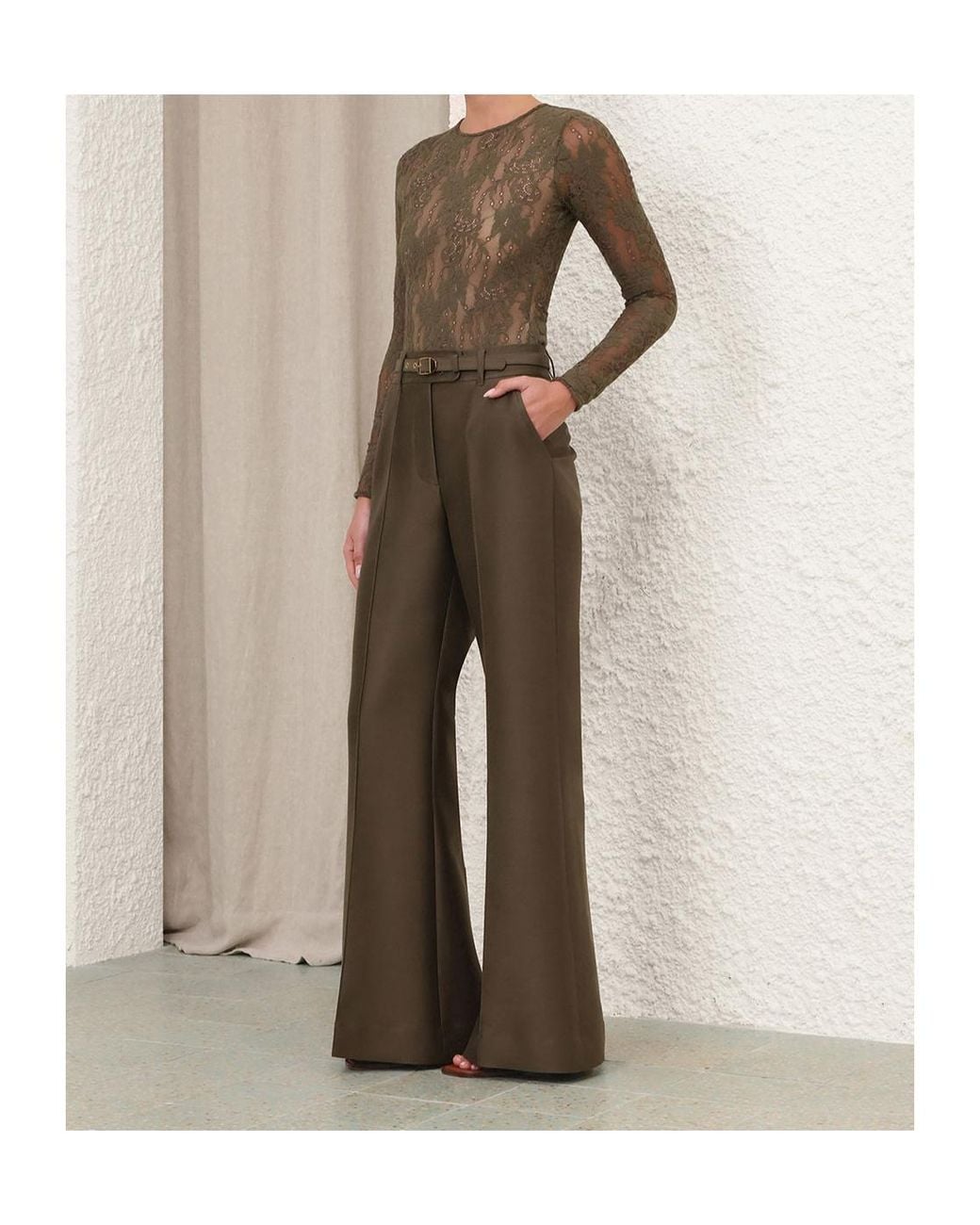 Zimmermann Brown Belt Loop Trousers