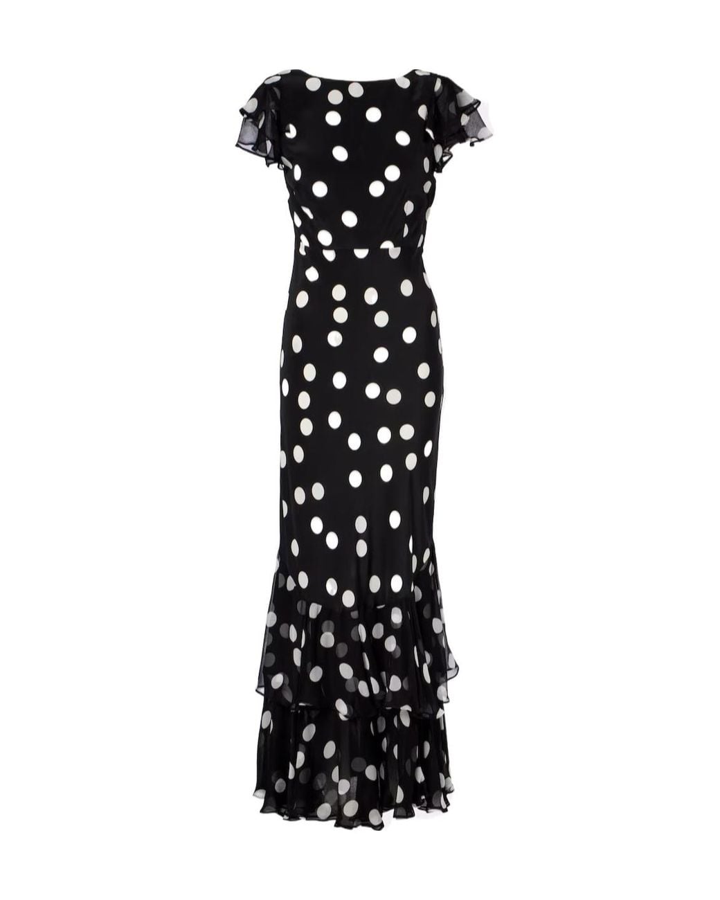 Rixo Black Ordinia Polka Dot Silk Dress