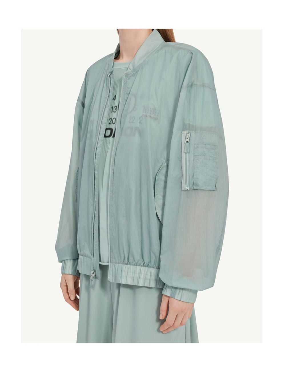 MM6 MAISON MARGIELA X SALOMON Blue Numbers-Printed Zipped Bomber Jacket