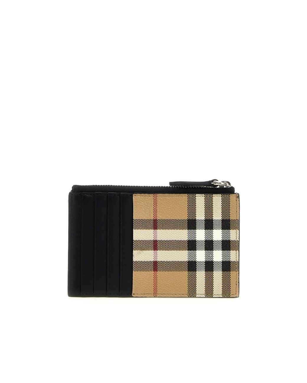 Burberry Multicolor Check Printed Zipped Wallet for men