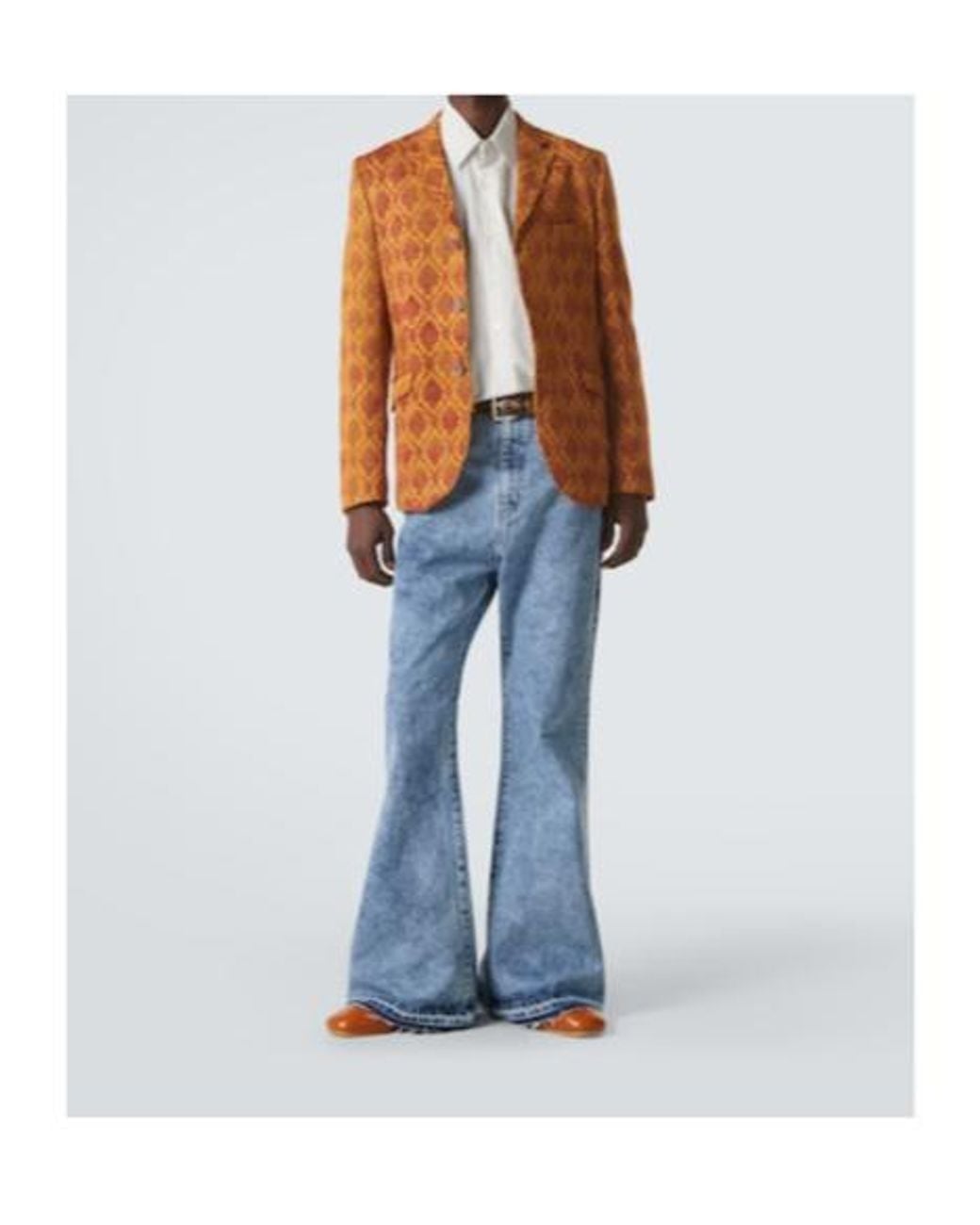 Junya Watanabe Orange Floral Single-Breasted Jacquard Blazer for men