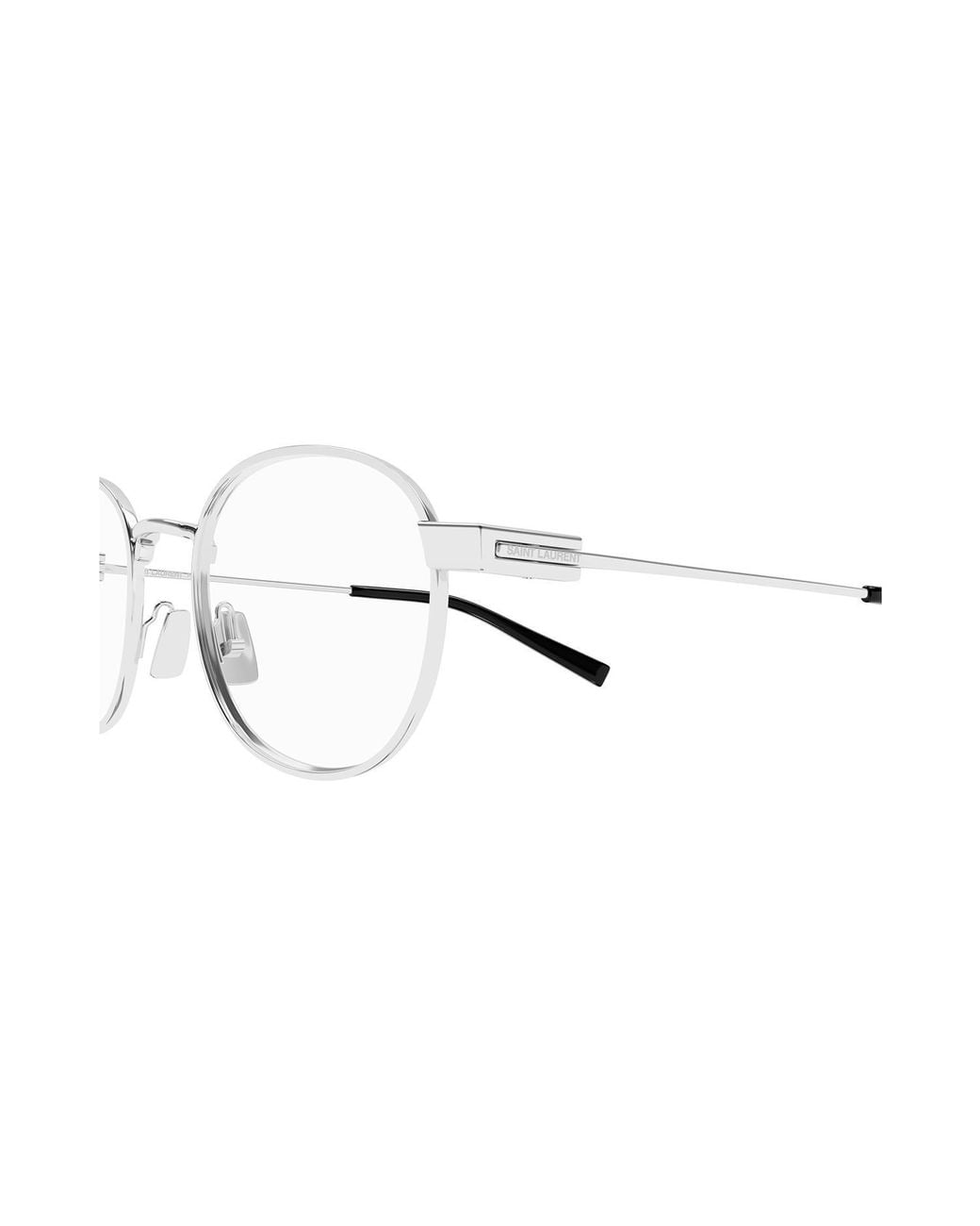 Saint Laurent White Eyewear Oval Frame Glasses for men