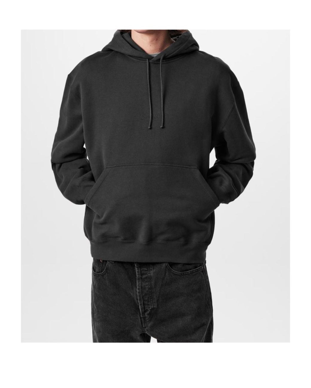 Saint Laurent Gray Logo Hoodie for men