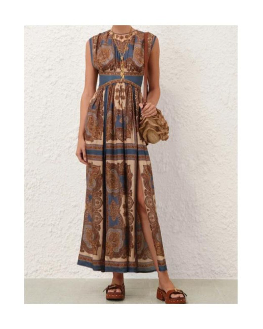 Zimmermann Brown Paisley-Print Sleeveless Maxi Dress