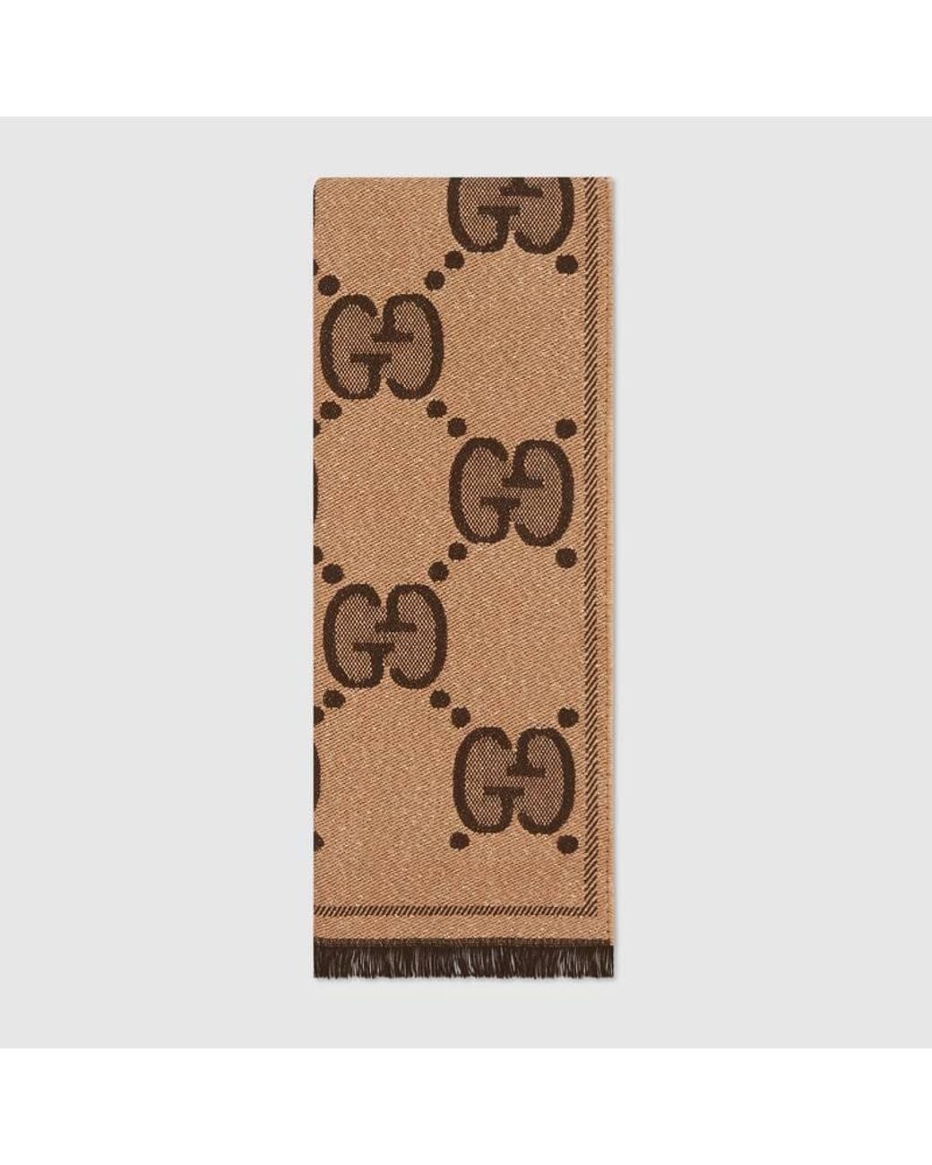 Gucci Brown Gg Jacquard Scarf