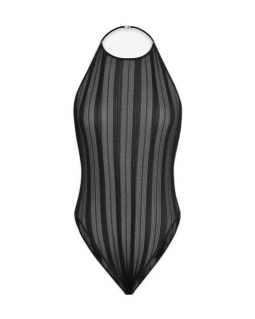 Saint Laurent Black Backless Halterneck Bodysuit