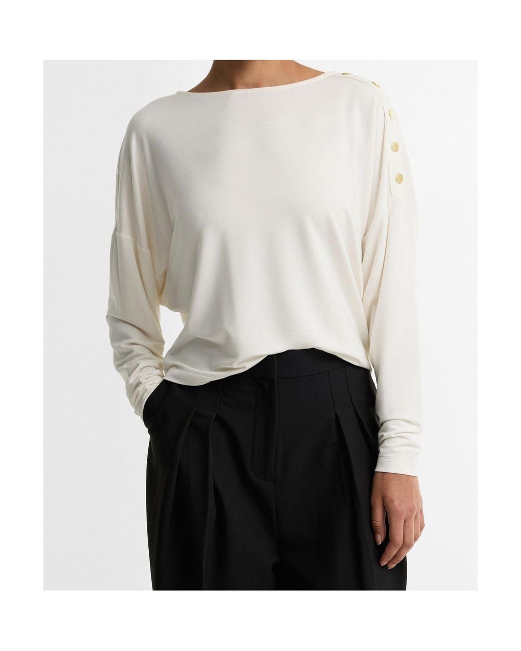Barbour White Boat Neck Long-Sleeve Top