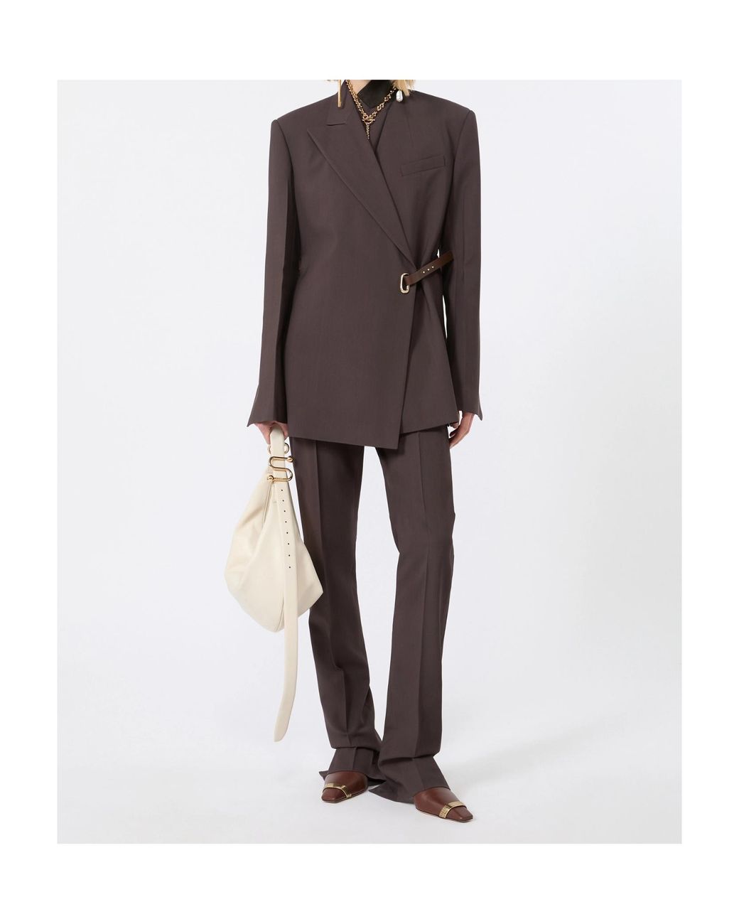 Sportmax Brown Rum Straight-Leg Pants