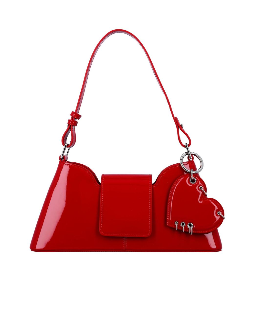 Justine Clenquet Red Marla Heart Charm Shoulder Bag