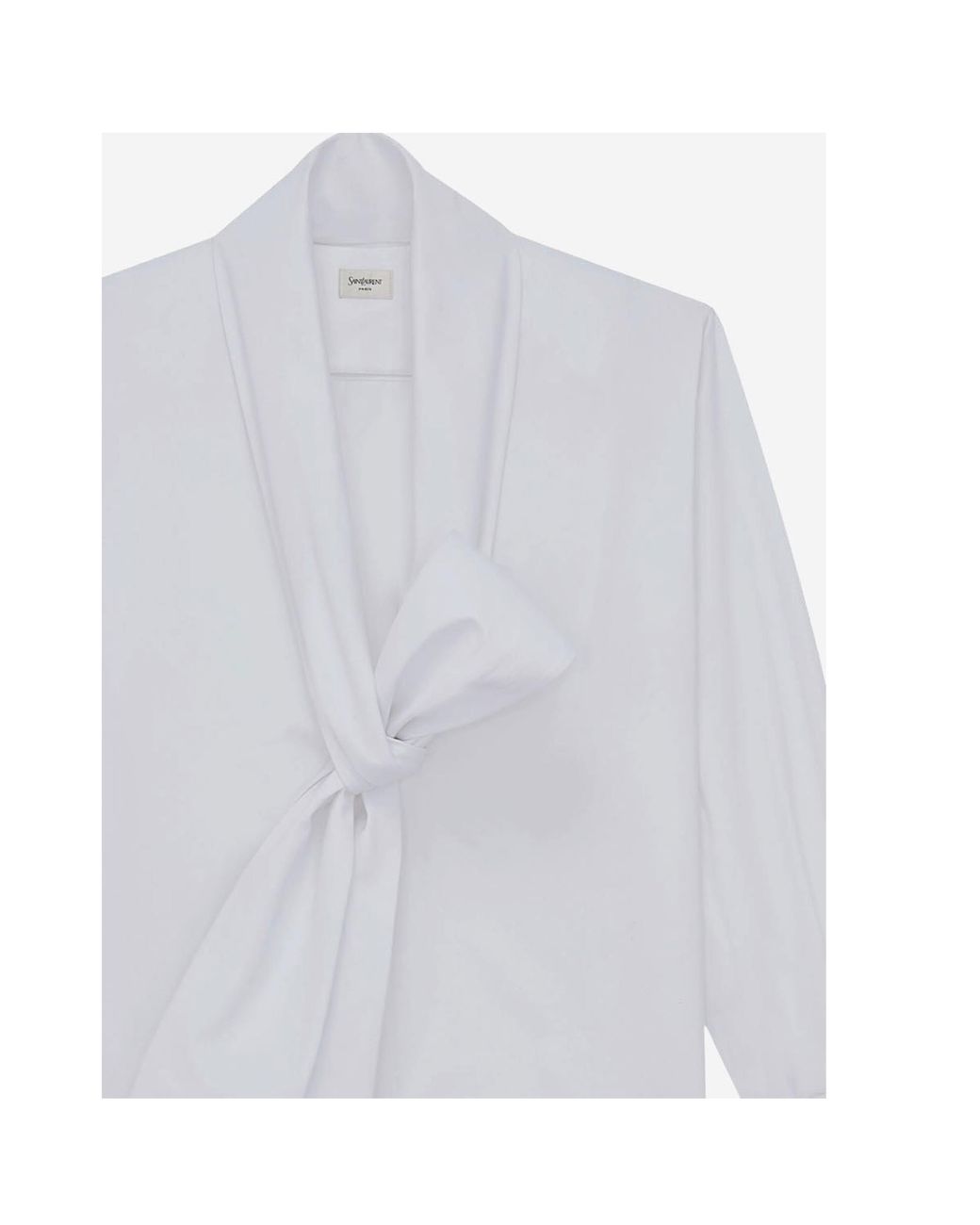 Saint Laurent White Lavallière Oversized Shirt