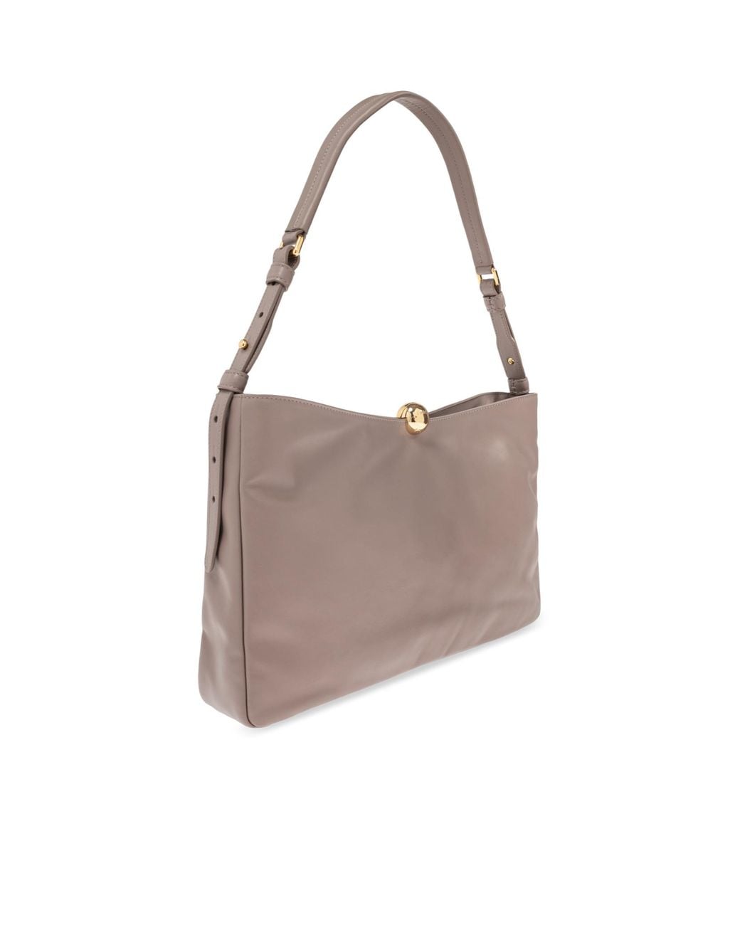 Furla Gray Sfera Logo Debossed Medium Shoulder Bag