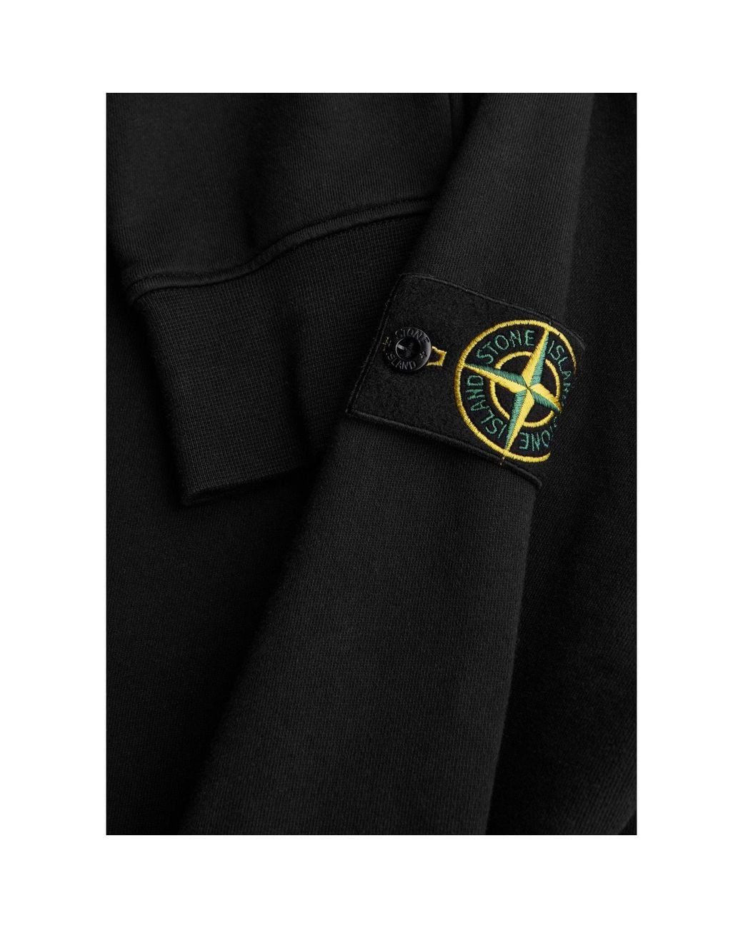 Stone Island Black Round-Neck Long-Sleeve Sweatshirt for men