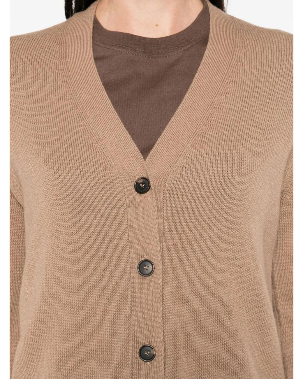 Max Mara Natural Apollo V-Neck Button-Up Cardigan