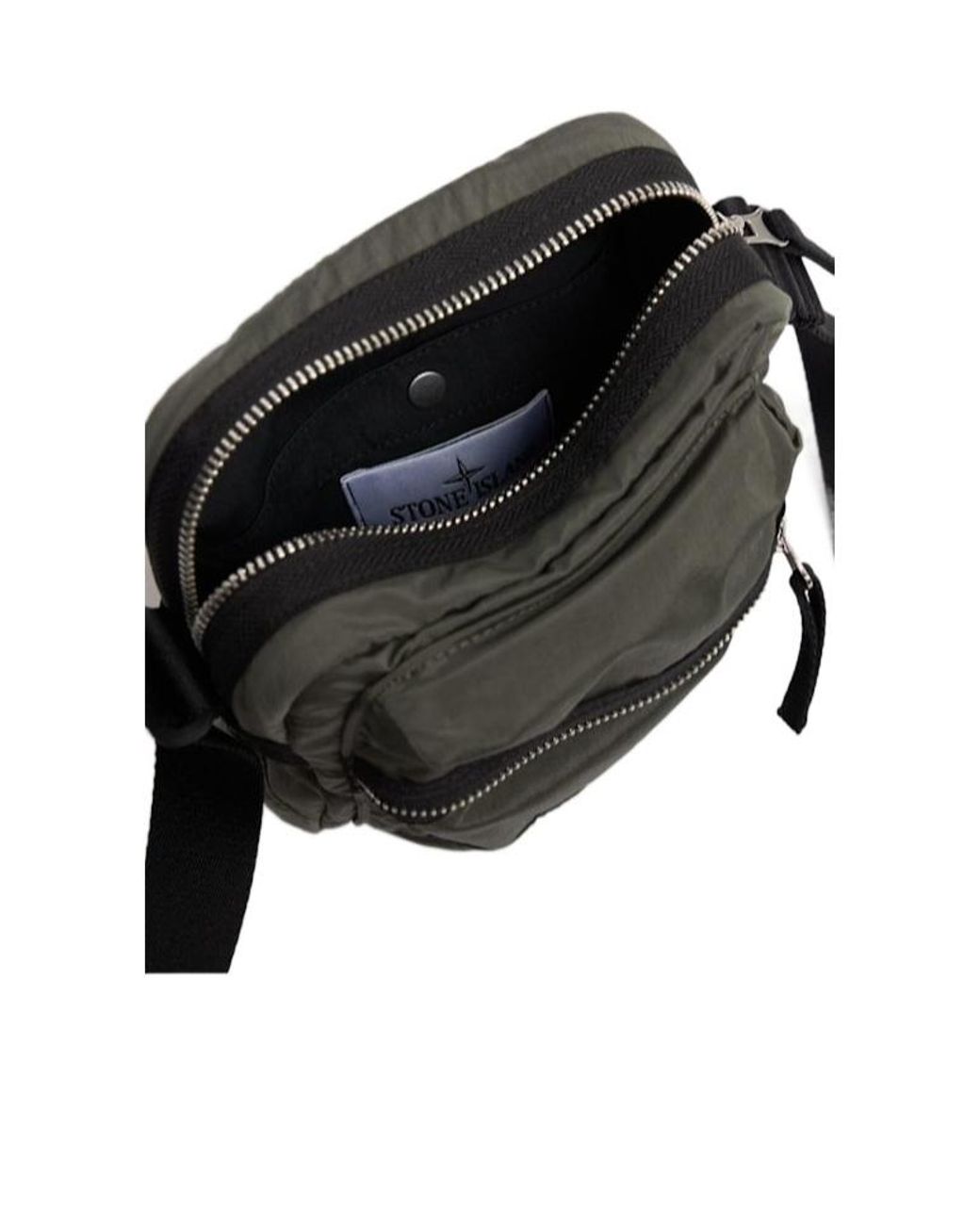 Stone Island Black Coated Nylon Pouch for men