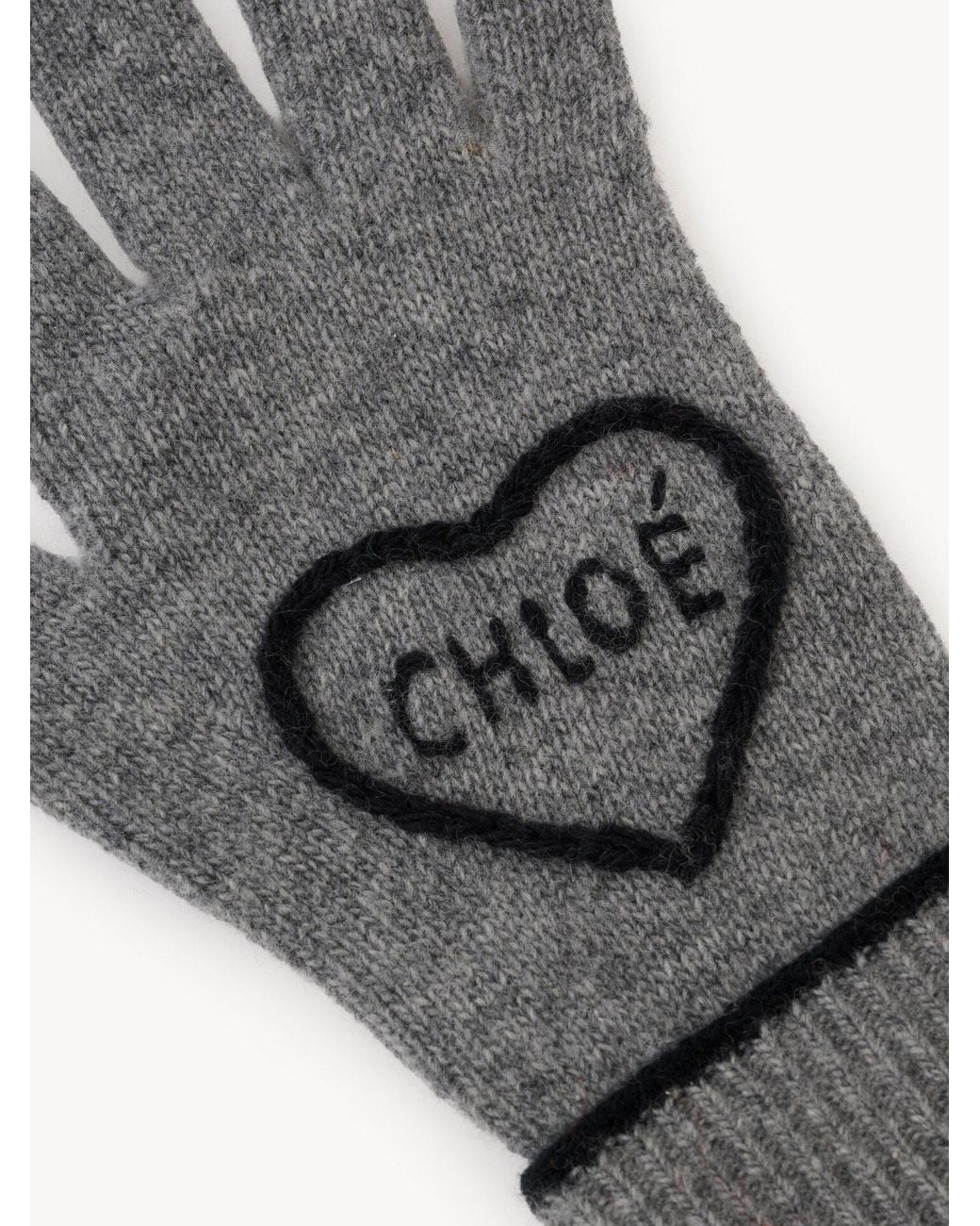 Chloé Metallic Chloé Encoeur Knitted Gloves