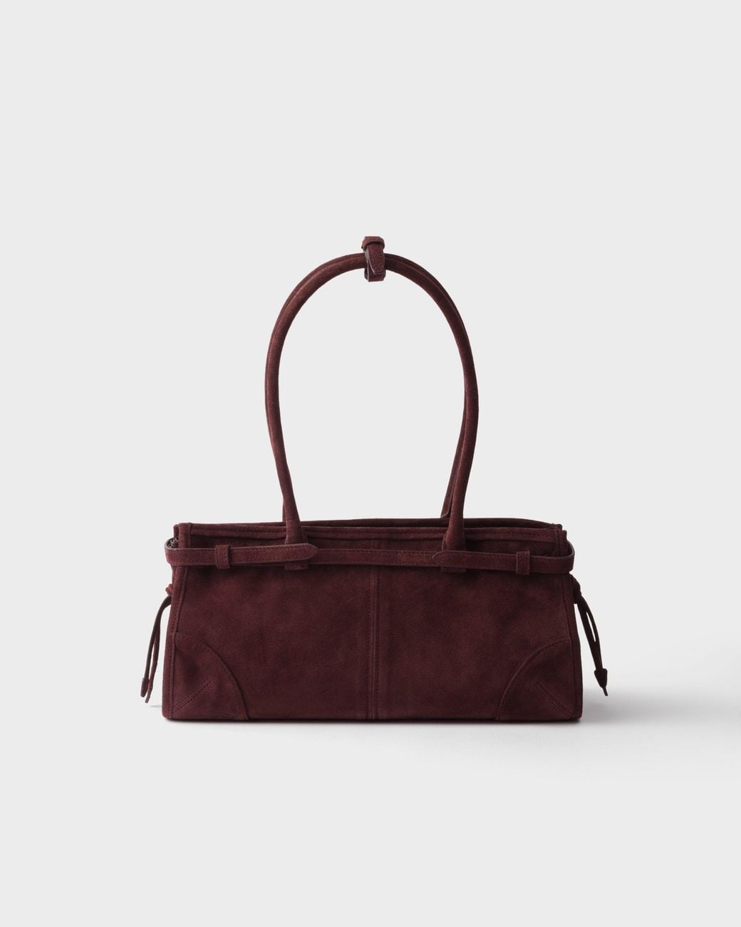 Prada Red Bonnie Medium Suede Handbag