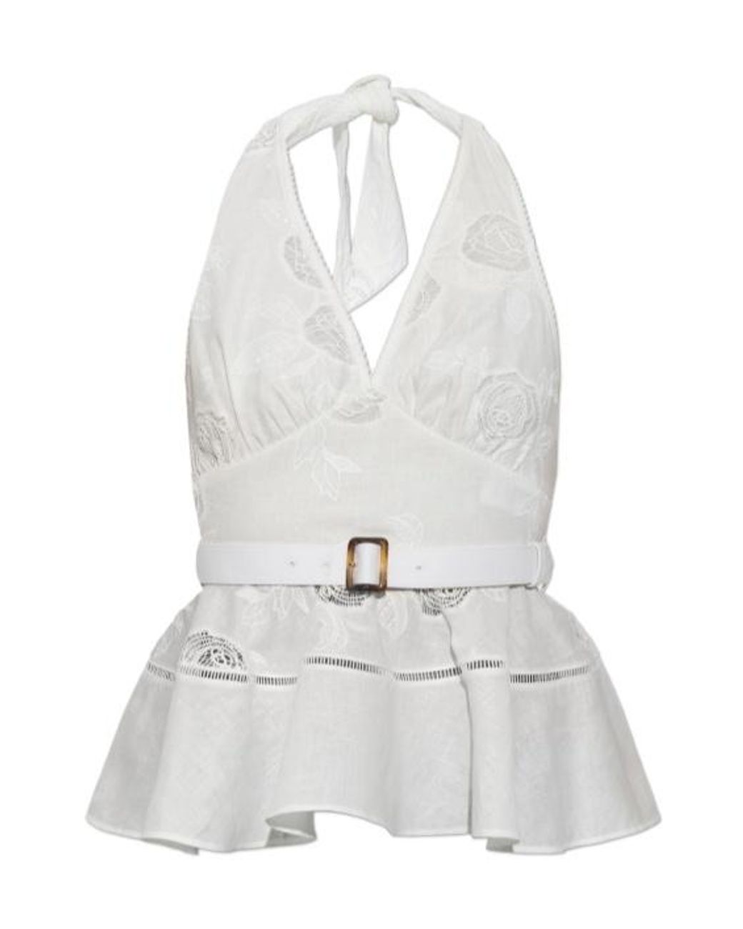 Self-Portrait White Ruffled Top