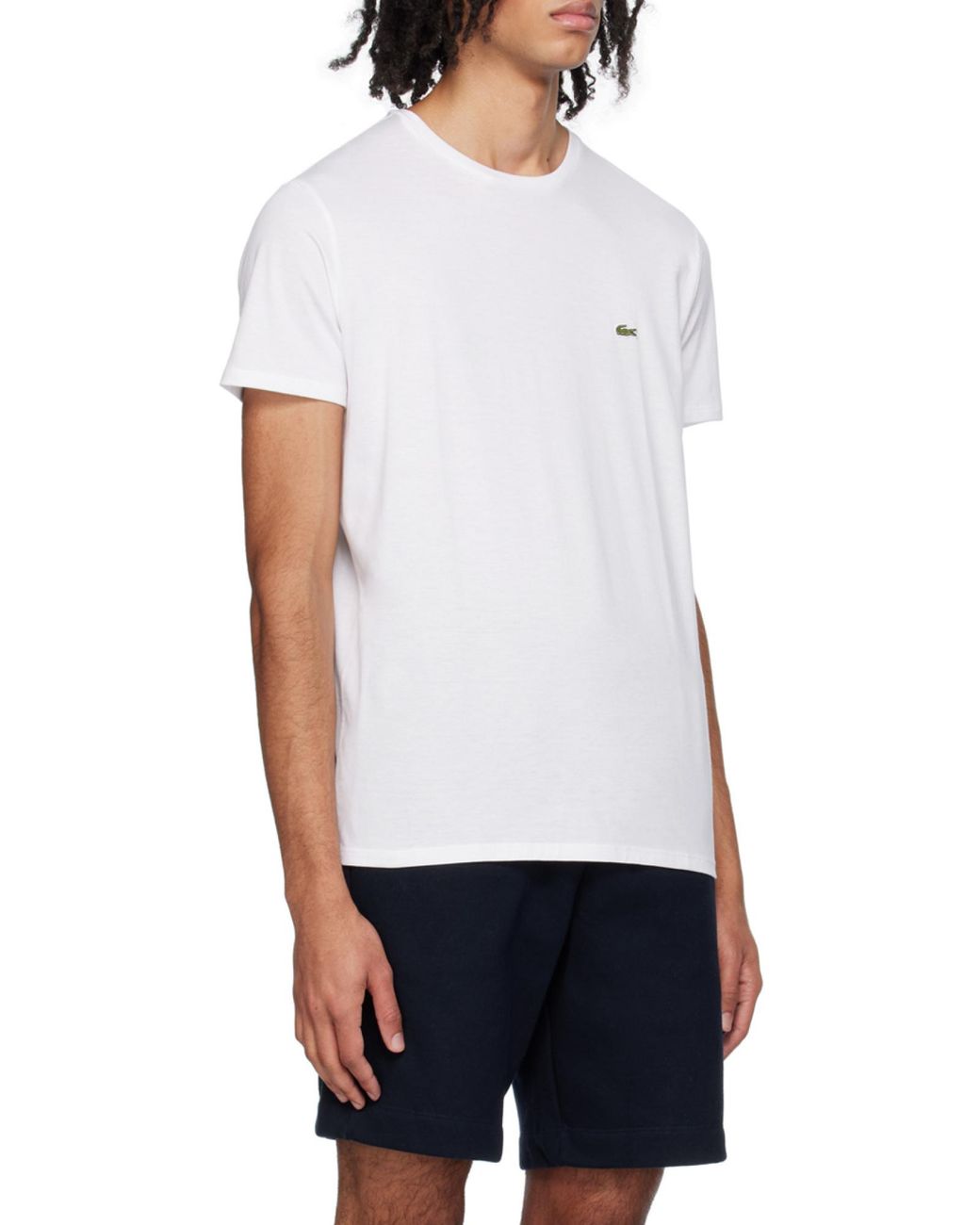 Lacoste White Logo Crew Neck T-Shirt for men