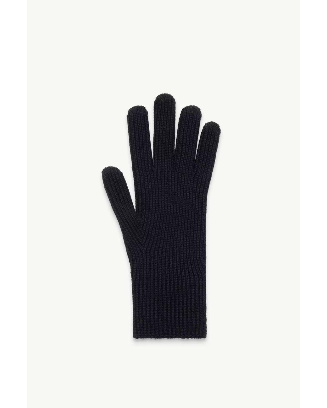 Moncler Black Logo Patch Knitted Gloves for men
