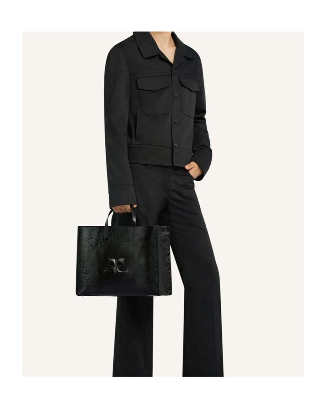 Courreges Black Heritage Tote Bag for men