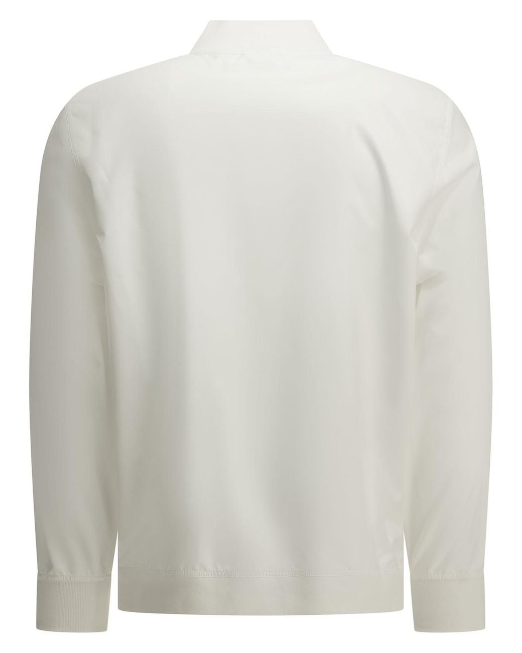 Brunello Cucinelli White Nylon Sweatshirt With Logo And Zipper for men