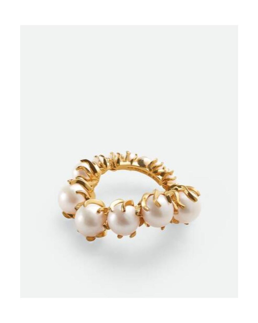 Bottega Veneta Metallic Logo Ball Ring