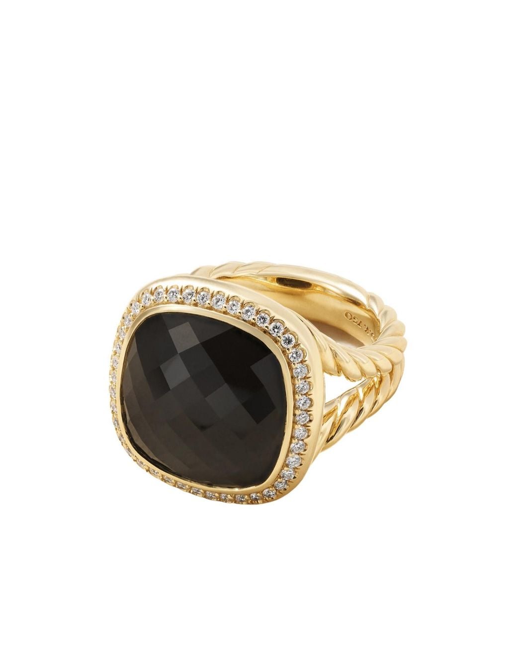 David Yurman Multicolor 18- Karat, Onyx And Diamond Ring