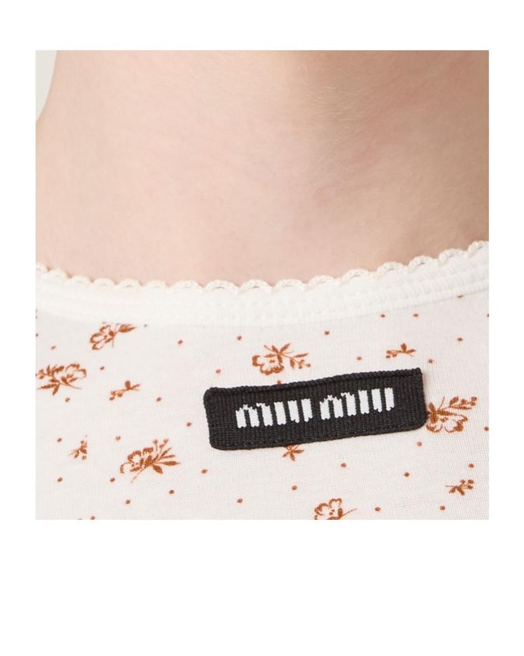 Miu Miu White Long-Sleeved Ribbed Dress