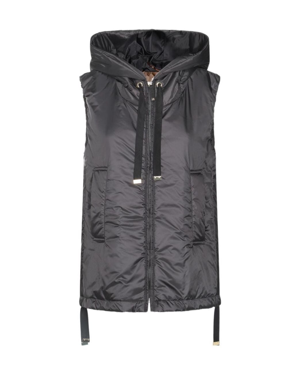 Max Mara Gray The Cube Greengo Sleeveless Hooded Jacket
