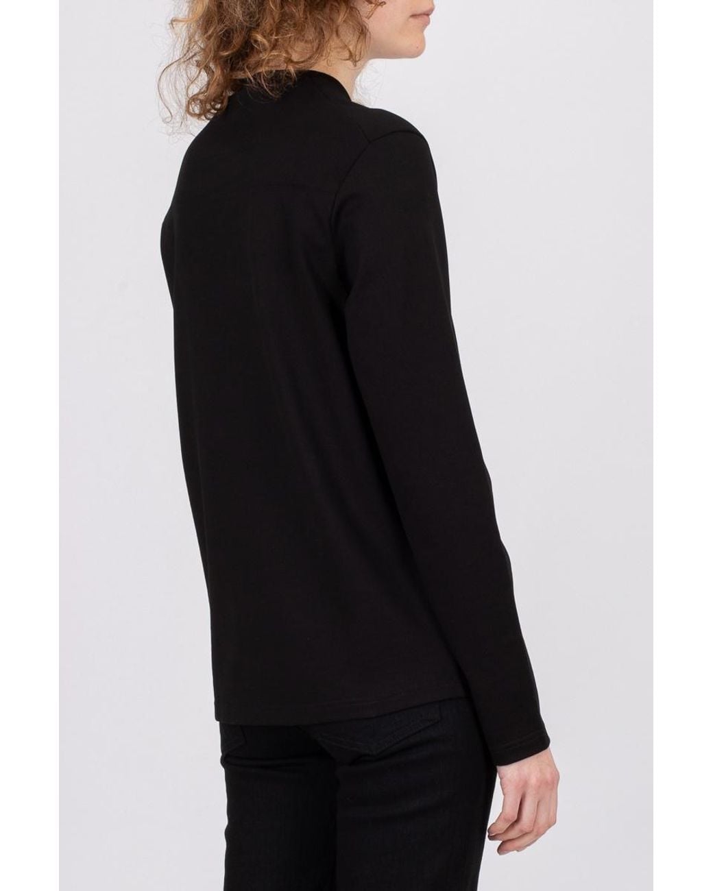 Jil Sander Black Logo Plaque Long-Sleeved T-Shirt
