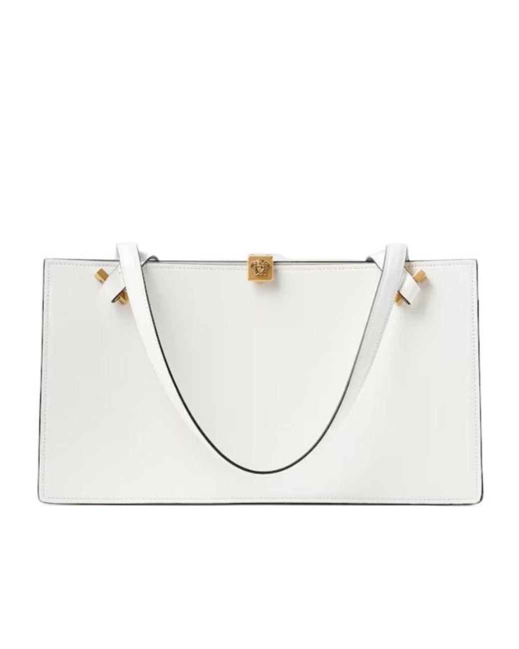 Versace White Vitello Medium Tote Bag