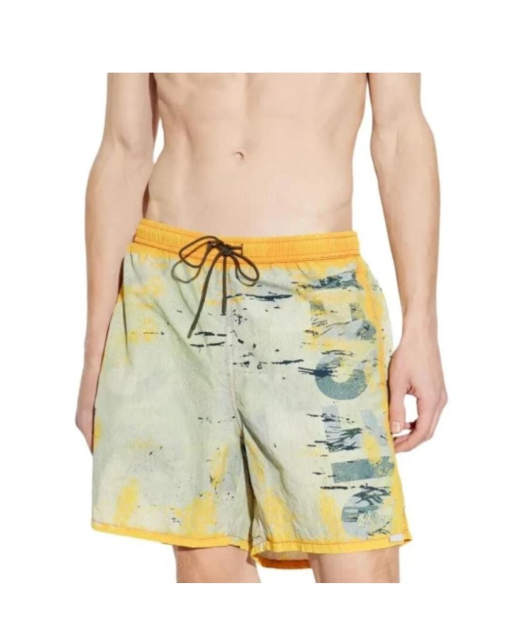 DIESEL Yellow Soccer-41 Swim Shorts for men