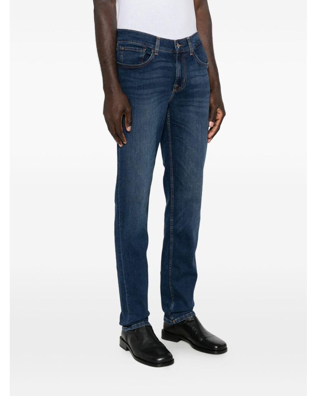 7 For All Mankind Blue Logo Jeans for men