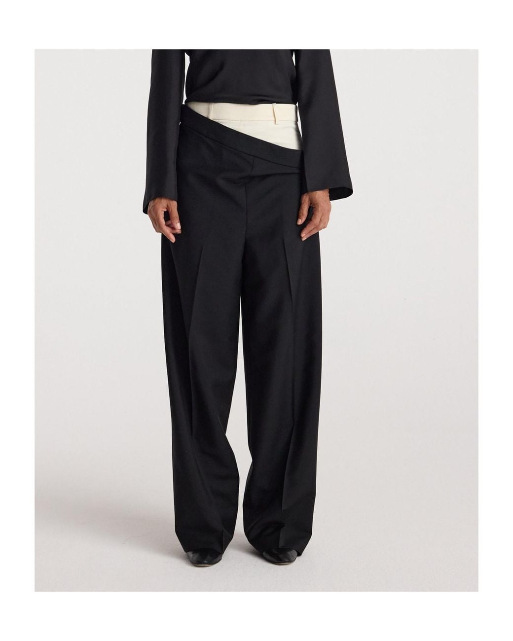 Rohe Black Double Waistband Trousers