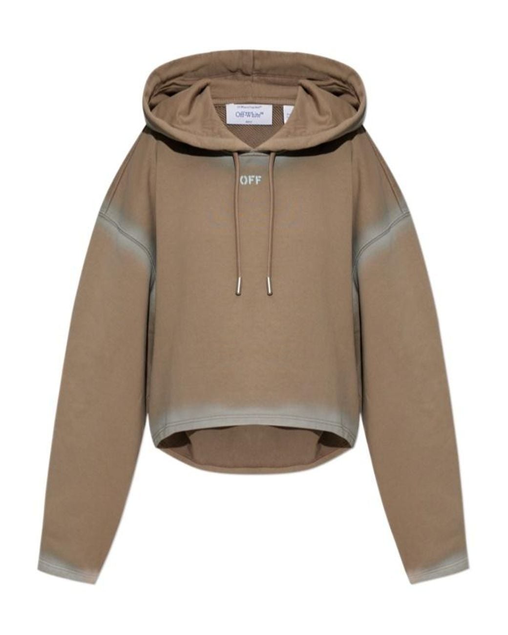 Off-White c/o Virgil Abloh Natural Cropped Gradient Hoodie