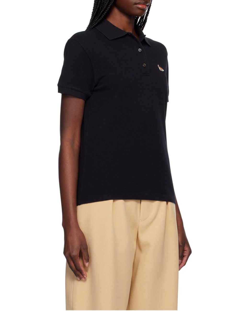 Maison Kitsuné Black Maison Kitsuné Baby Fox Patch Polo Shirt