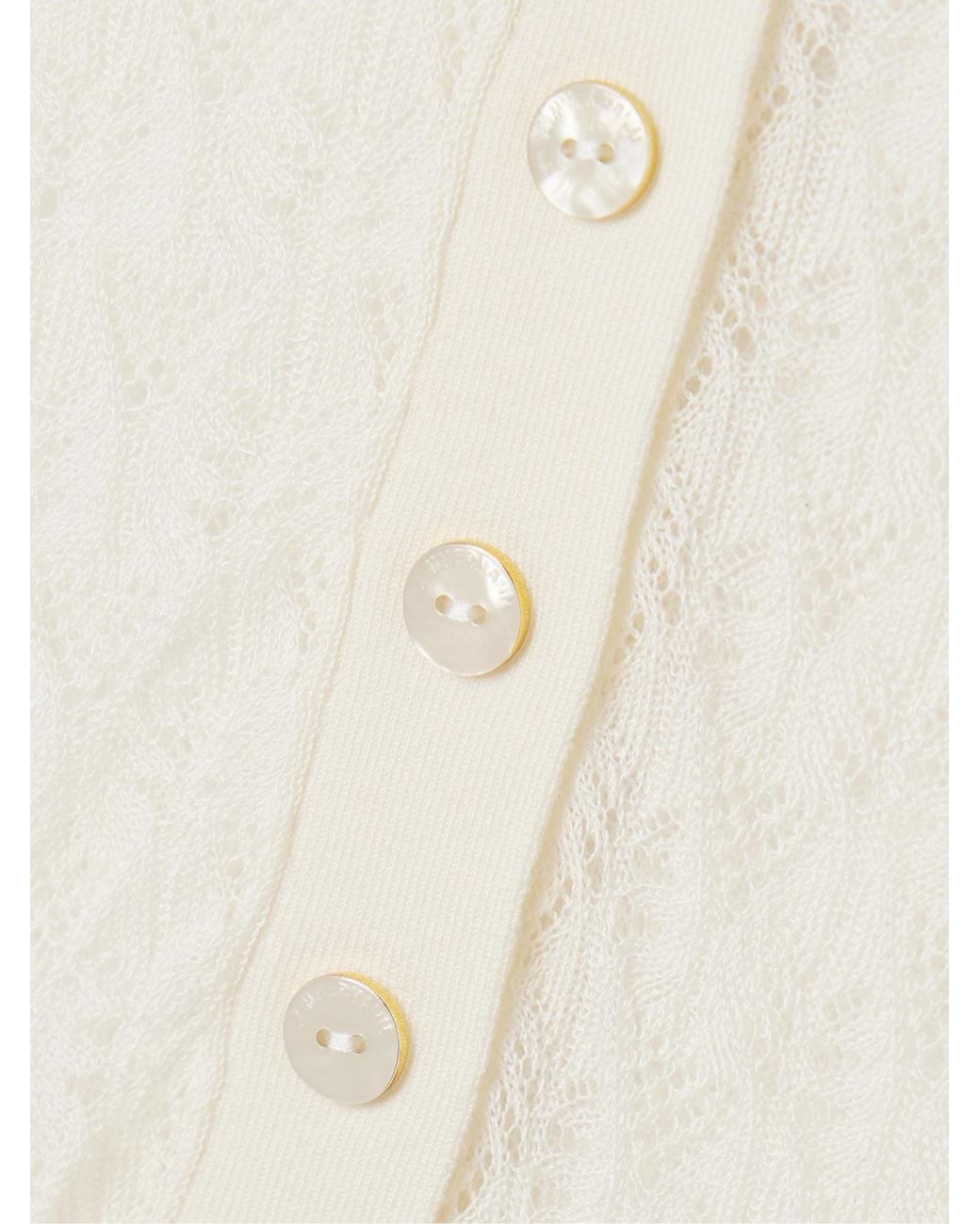 Zimmermann White Openwork Knit Top
