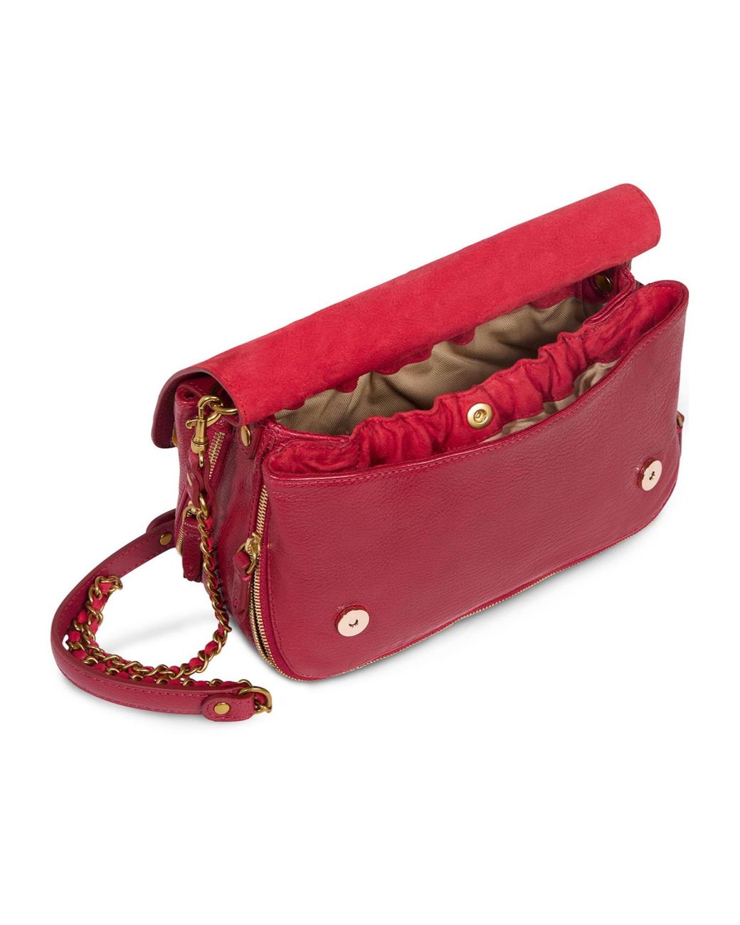 Jérôme Dreyfuss Red Granular Leather Crossbody Bag
