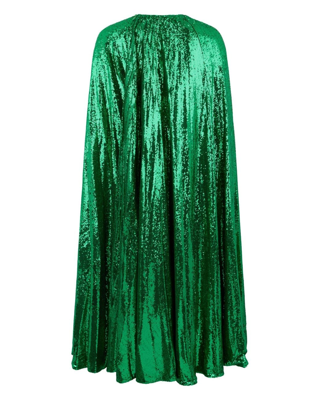 Valentino Green Sequin Cape Maxi Dress