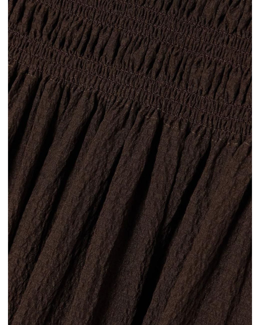 Joseph Brown Folia Shirred Tiered Seersucker Maxi Skirt