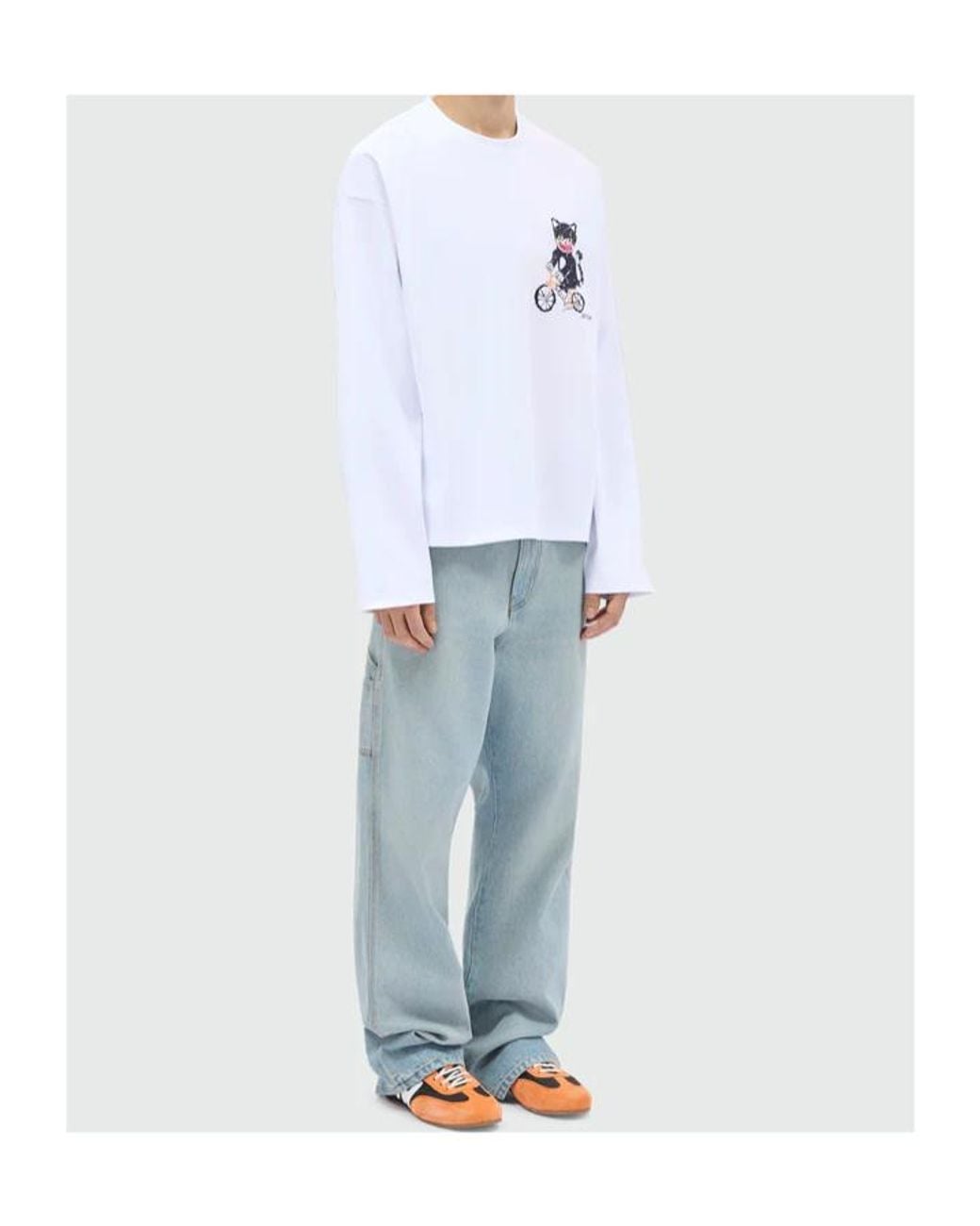 MSGM White Graphic-Print T-Shirt for men