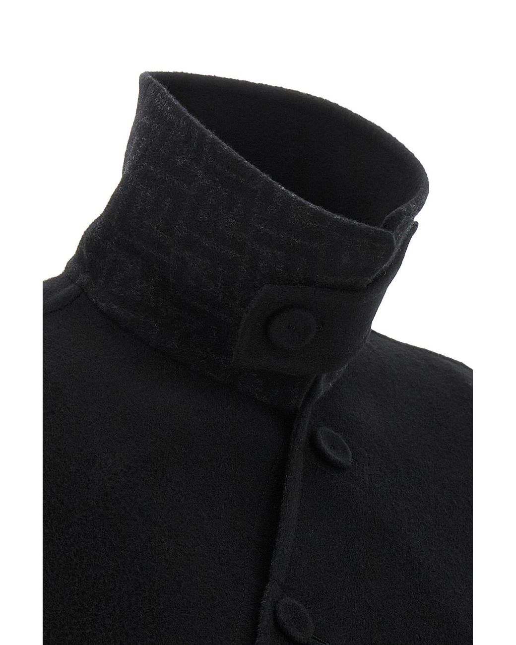 Fendi Black Enveloping Short Cloak