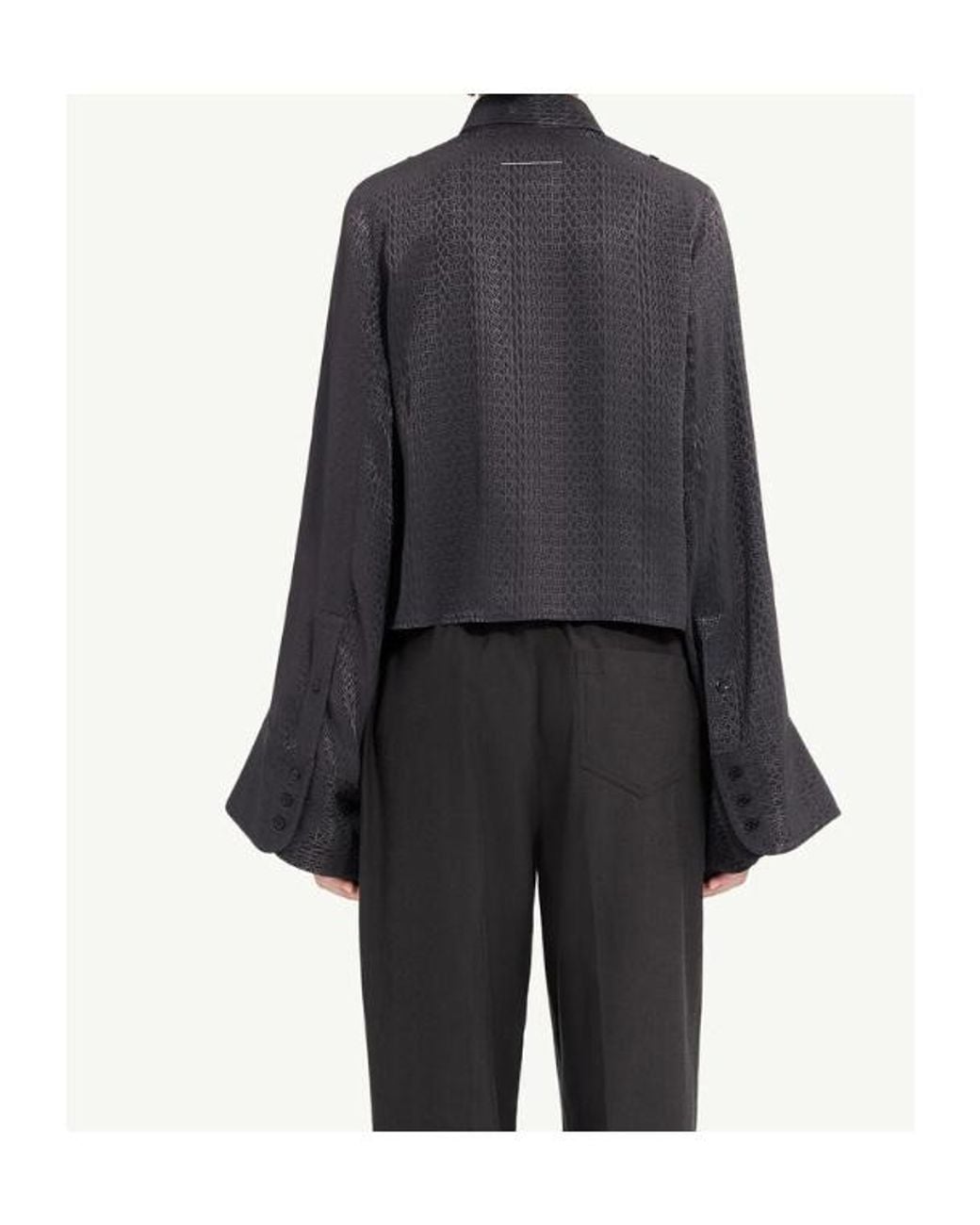 MM6 by Maison Margiela Gray Viscose Blend Jacquard Shirt