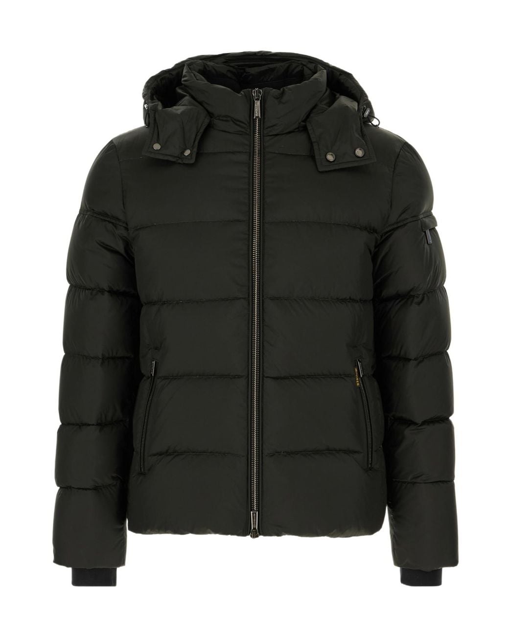 Moorer Black Brett Quilted Hooded Jacket for men