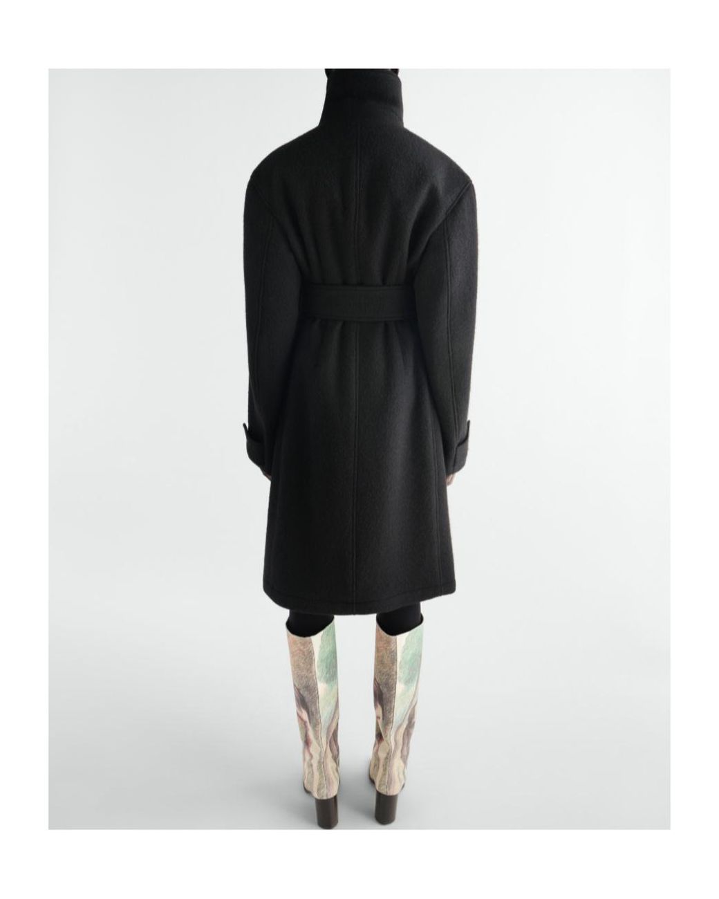 Lemaire Black Fitted Double-Breasted Wrap Coat