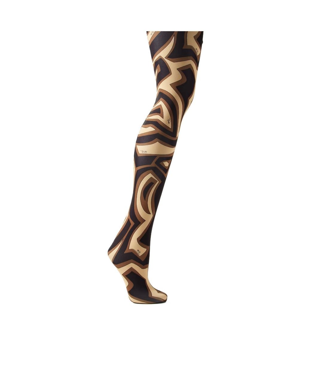 Emilio Pucci White Printed Tights