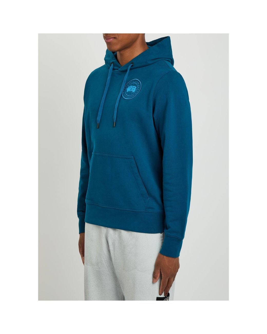 Canada Goose Blue Mid-Weight Pure Cotton Hoodie for men